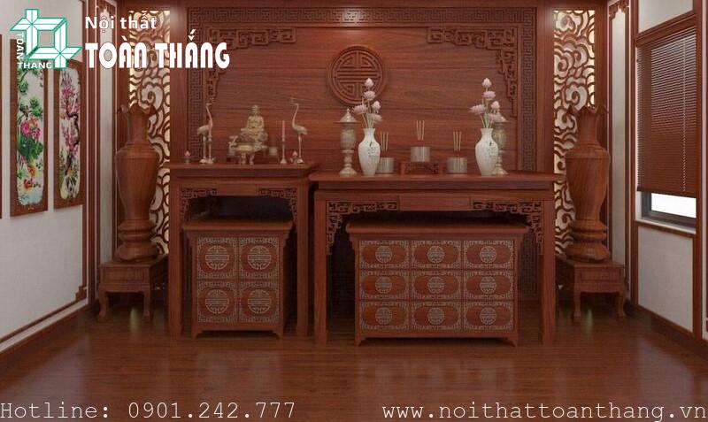 Sử dụng phào chỉ trang trí nội thất phòng thờ đẹp