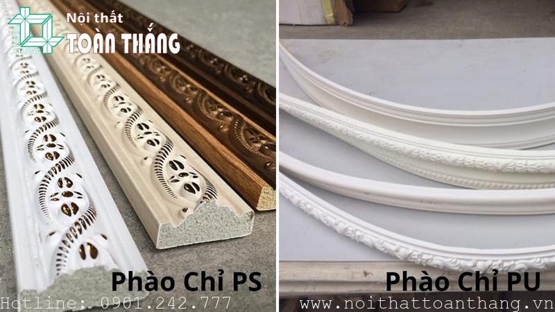 Phân biệt phào chỉ PU và phào chỉ PS