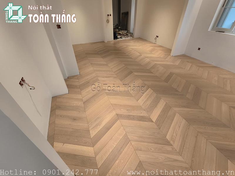 Sàn gỗ Sồi kỹ thuật ốp phòng ngủ