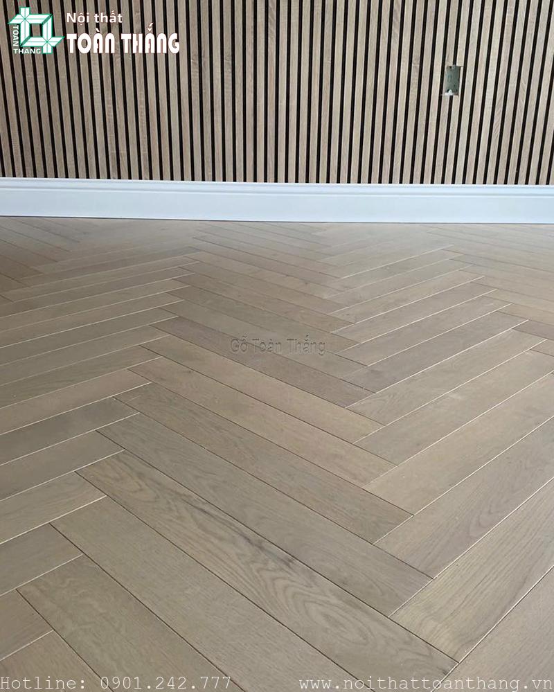 Sàn gỗ Sồi được ứng dụng nhiều ở phòng ngủ, phòng khách